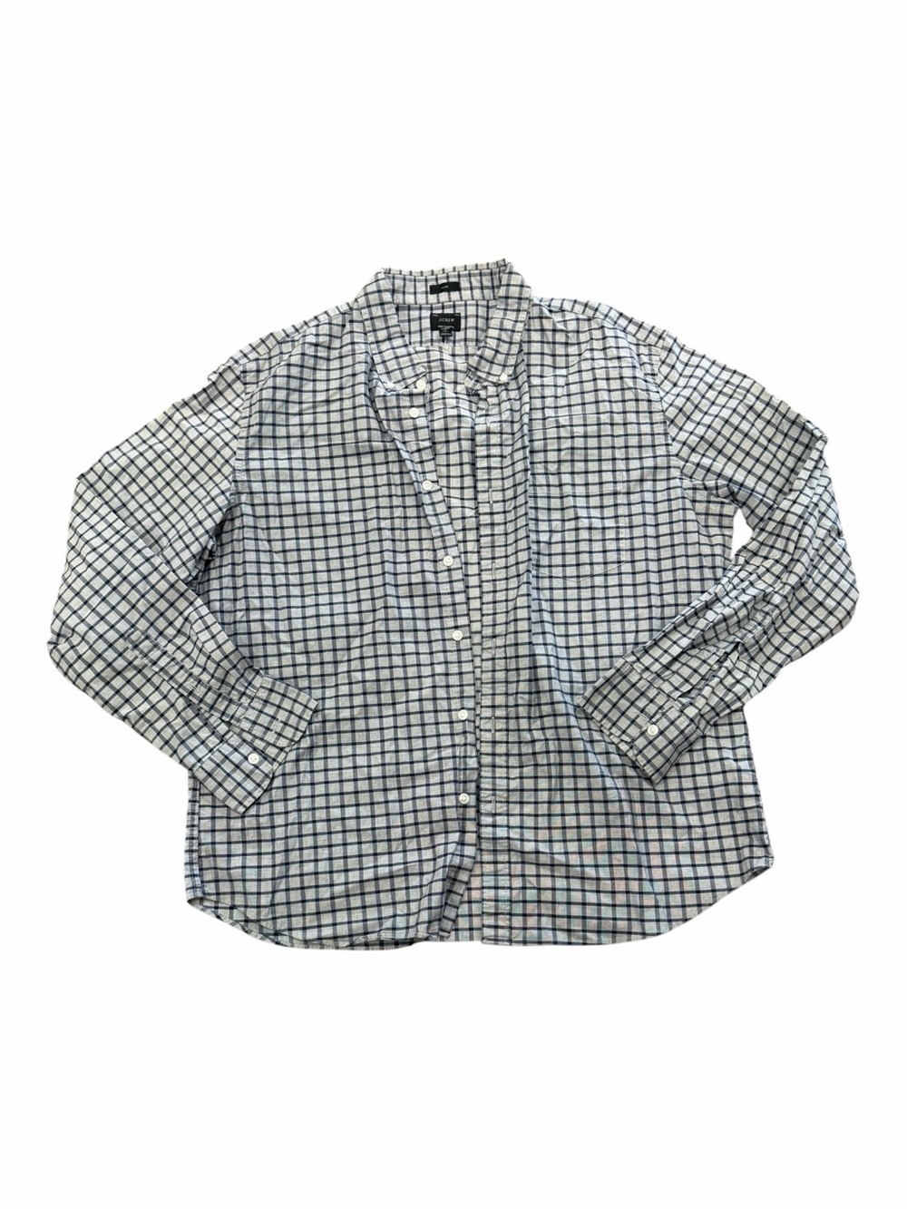 J. Crew Gray Checked Slim Button Down Shirt XXL